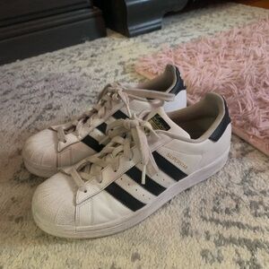 Adidas Kids Superstar White with Black Stripes